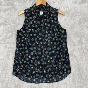 CAbi Floral Sleeveless Blouse